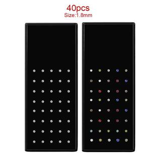 European and American Stainless Steel Nose Nails 40 Boxed Straight Rod 1.8/2.0/2.5/3.0mm Nose Nail Piercing Jewelry