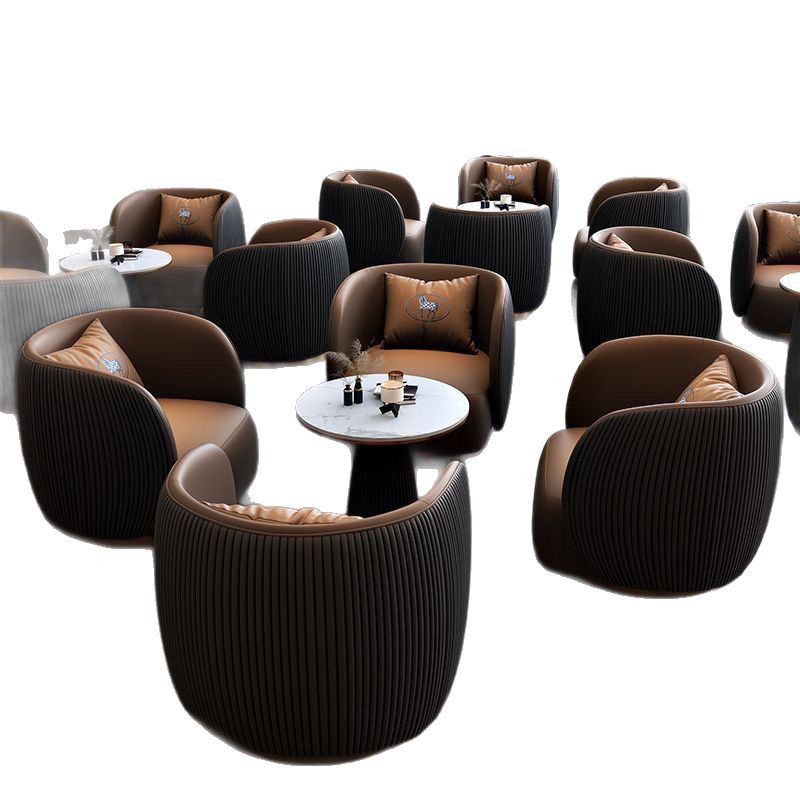 La oficina de ventas negocia sofás, mesas y sillas, recepción del hotel, salón de belleza de lujo ligero, área de salón de belleza de alta gama, combinación de reunión de ocio
