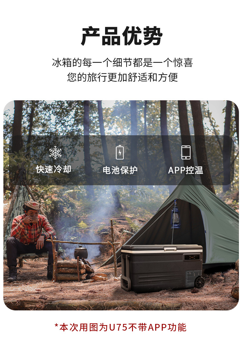 Ice Tiger Compressor Car Refrigerator Refrigeration 45/55L Car Home Dual-Use 12V24V Small Refrigerated Refrigeration Cross-Border