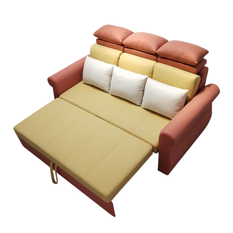 Tecnología de tela sofá cama plegable sala de estar pequeño sofá doble triple multifuncional sofá cama de doble uso