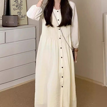 孕妇长袖连衣裙子女秋季2023新款网红法式高级感宽松显瘦长裙外穿