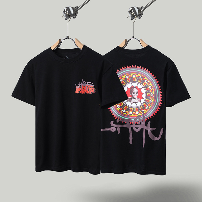 Travis de manga corta M mark Scott pequeño pato amarillo cactus relámpago rap tour TS pareja conjunta camiseta de hip-hop