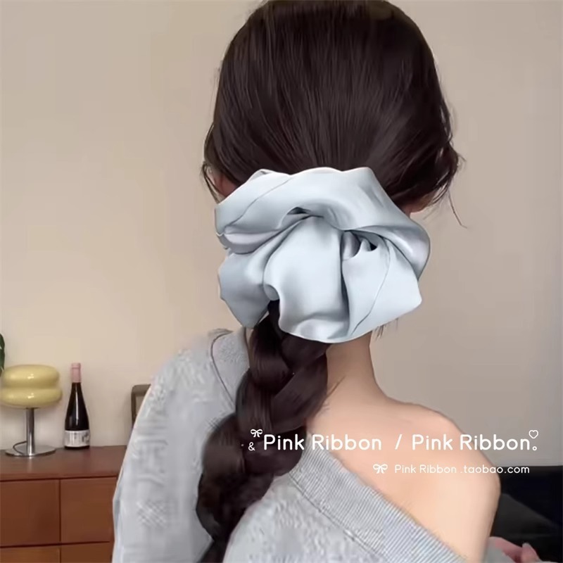 特大韓国ヘアゴム〜女性用サテンヘアゴム2025新しい雰囲気ボールヘッドポニーテールヘアロープヘアアクセサリー|undefined