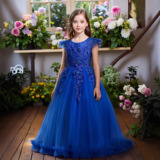 Наряд маленькой принцессы, длинное платье, детская юбка, наряд для музыкальных выступлений, детская одежда, новая коллекция, подходит для подростков, оптовые продажи