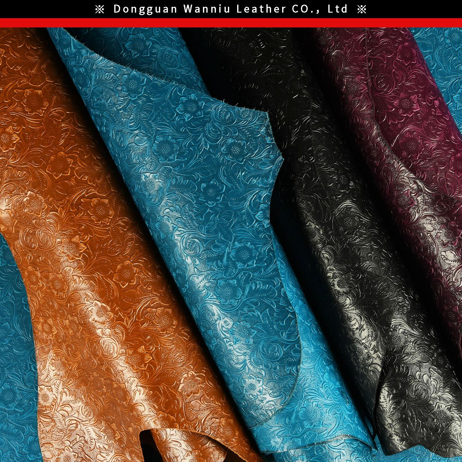 雕花皮 唐草花纹 蜡感牛皮 多色压花 头层牛皮 黄牛疯马皮 真皮