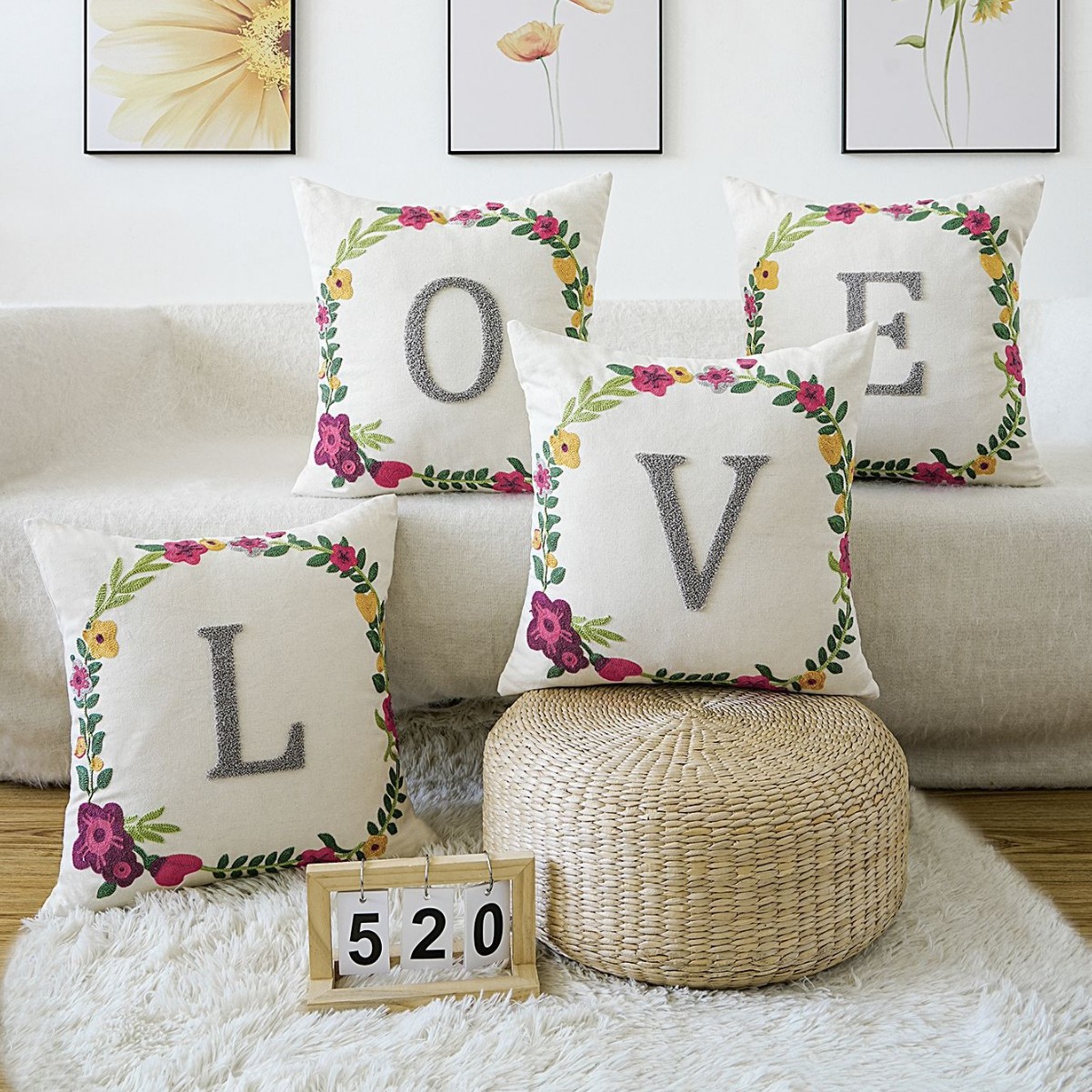 Letras transfronterizas personalizadas toallas bordadas almohada cubierta de sofá sala de estar almohada cubierta de respaldo cubierta de alta calidad sin núcleo