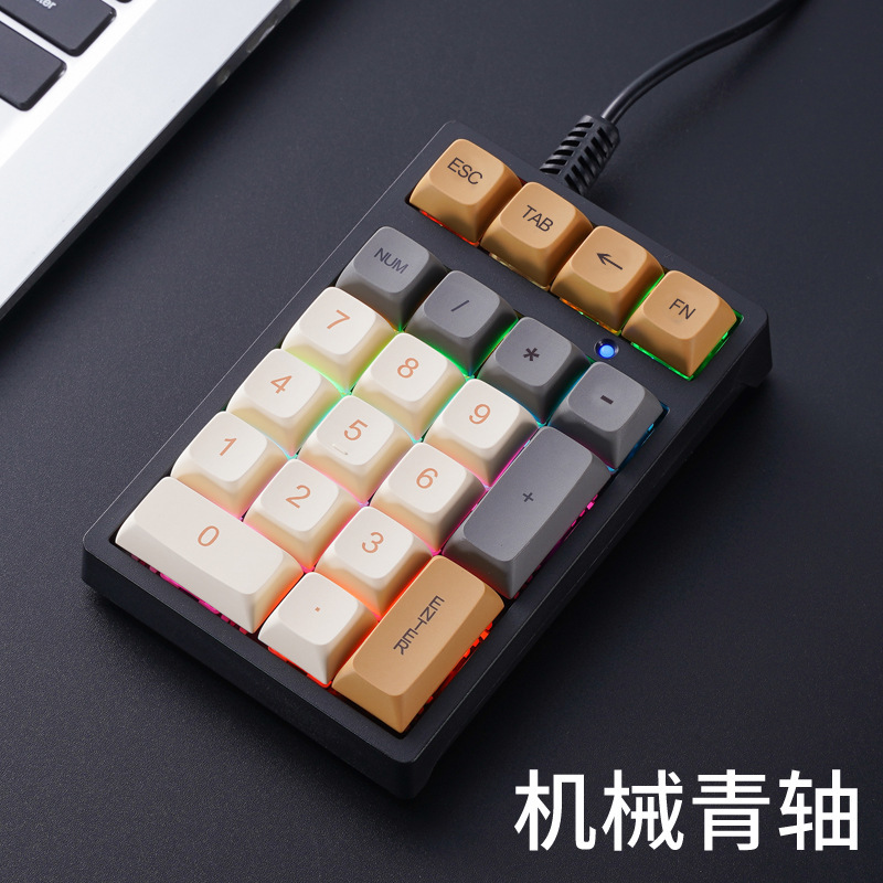 Apayado T21 Wired Mechanical Numeric Keyboard Green Axis One-Handed Financial Accounting Cashier Dedicated External Keyboard Apayado T21 Wired Mechanical Numeric Keyboard Green Axis One-Handed Financial Accounting Cashier Dedicated External Keyboard
