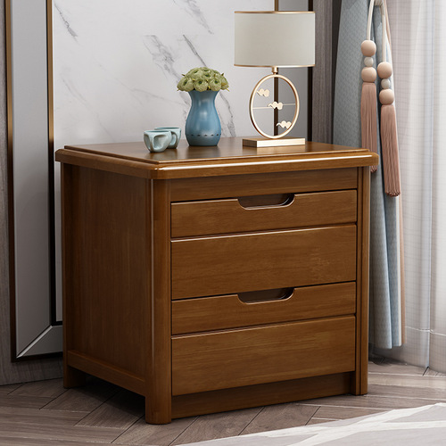 UG73 wholesale all solid wood bedside table log bedside small cabinet modern Chinese style simple bedroom simple storage cabinet