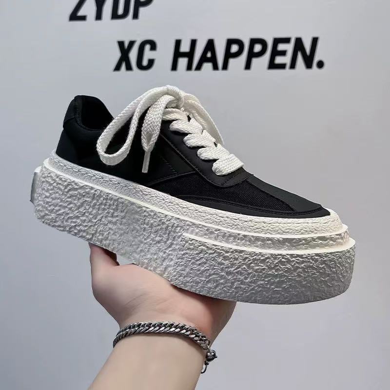 Fashion Trendy Ins Style Sneakers White Shoes Canvas Breathable Thick Sole 5cm Heightening Thick Sole Casual Sneakers Summer Shoes Fashion Trendy Ins Style Sneakers White Shoes Canvas Breathable Thick Sole 5cm Heightening Thick Sole Casual Sneakers Summer Shoes