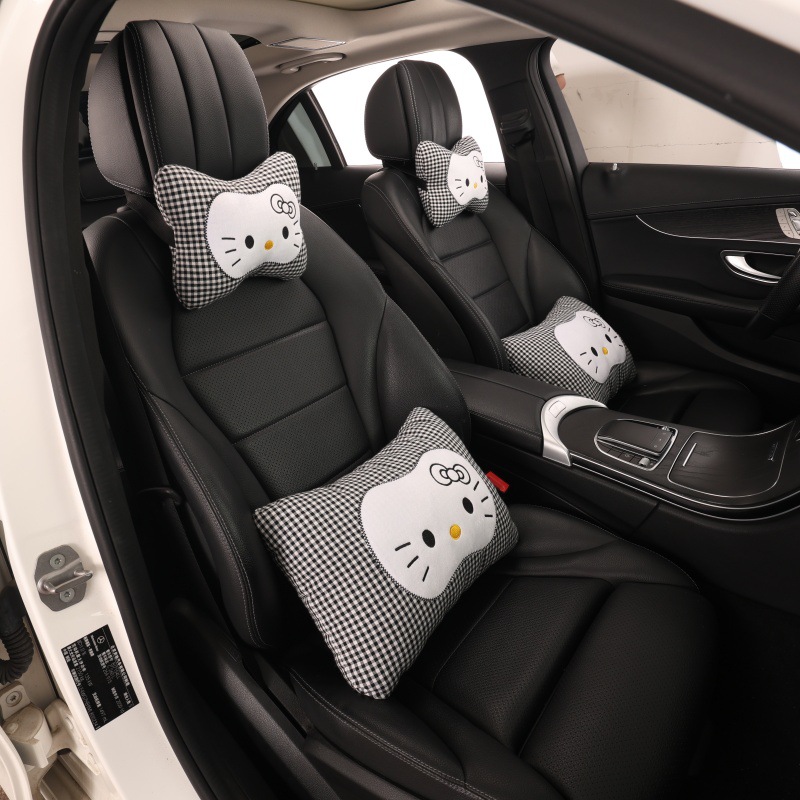 Creative In-Car Neck Pillow, Car Headrest Pillow for Women, Cute Kt Neck Support Pillow for Car Seat