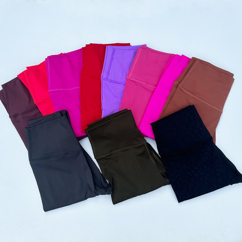 New LULU Sports Yoga Pants High Waist Hip Lifting Elastic Tight Running Sports Fitness Wear Peach Butt