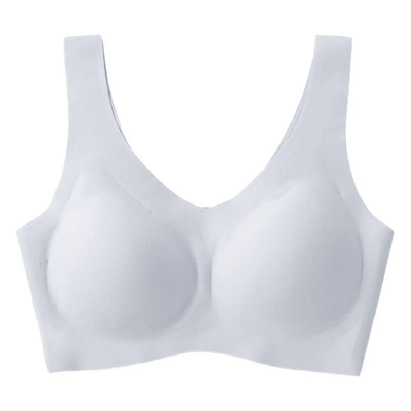 日本ブラ無痕女性下着ラテックスパッド美ベストスポーツ薄い睡眠ブラジャー氷糸ブラジャー