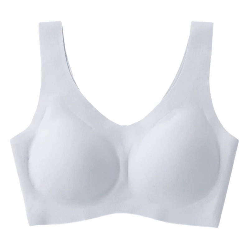 Японский бюстгальтер, бесшовное женское нижнее белье, латексная прокладка, косметический жилет, спортивный тонкий бюстгальтер для сна, ледяной Шелковый бюстгальтер, собранный