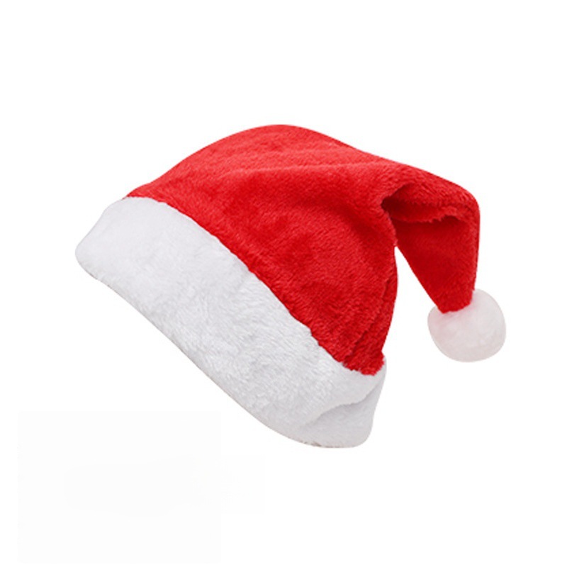 Christmas Decoration Supplies Gold Velvet High-End Christmas Short Plush Hat Christmas Supplies Adult Christmas Hat