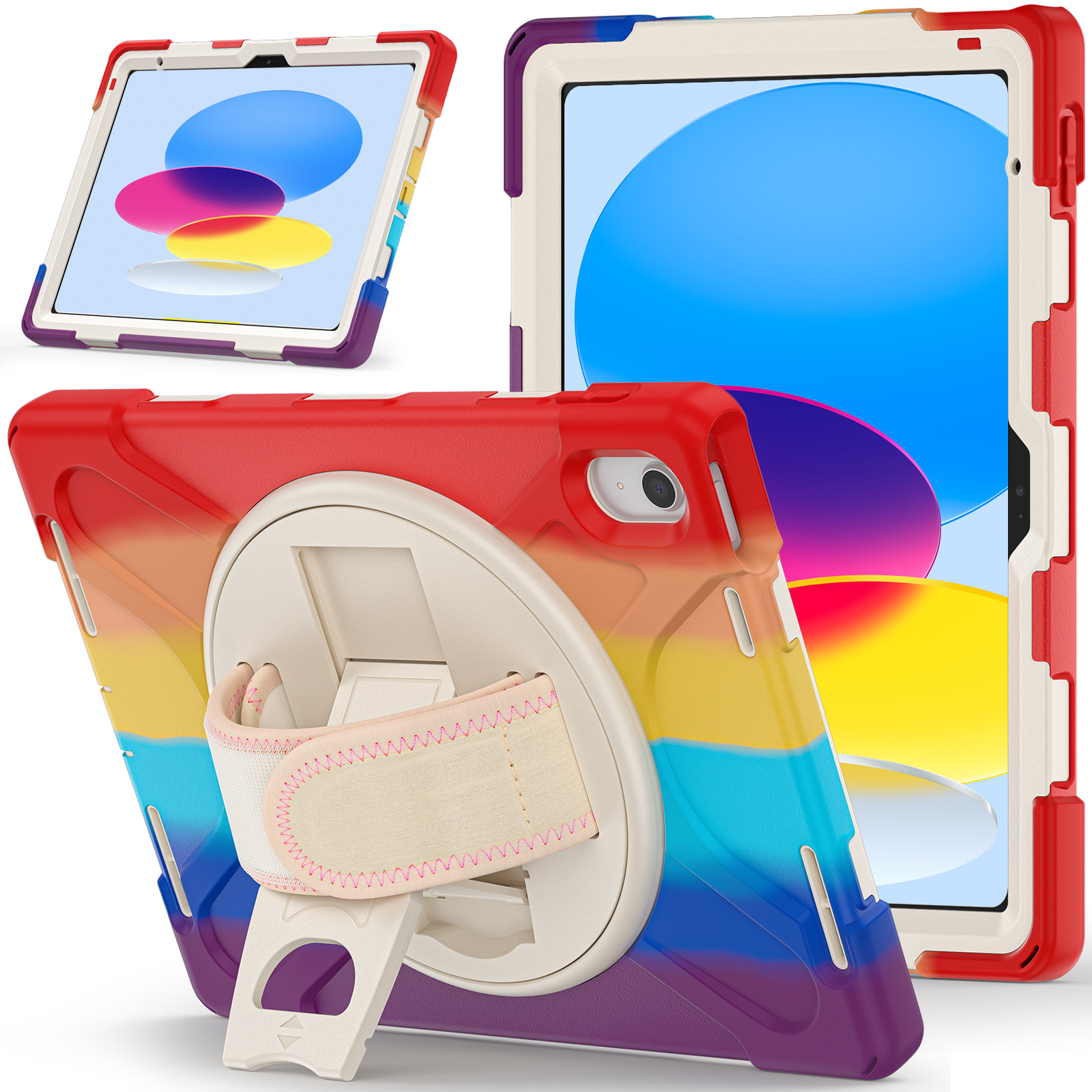 2025 Suitable for Apple Tablet Ipad11 Generation Ipad10.9 Shell Colorful Contrasting Color Robot Pirate King Tablet Shell