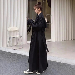 超长款风衣女到脚踝春秋季2025新款韩版宽松中长款过膝高个子外套