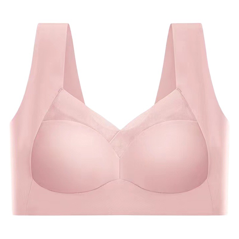 Venta caliente de una sola pieza taza fija sin costuras Sha ropa interior de las mujeres se reunieron belleza inalámbrica espalda gordita chica más tamaño sujetador de malla