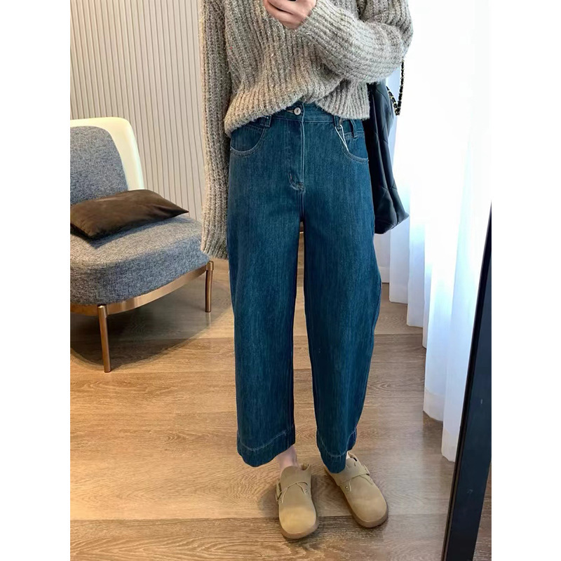 2024 Summer New Arrival Cropped Jeans Women's plus size Pear-Shaped Body chubby girl High Waist Slimming Straight Pants