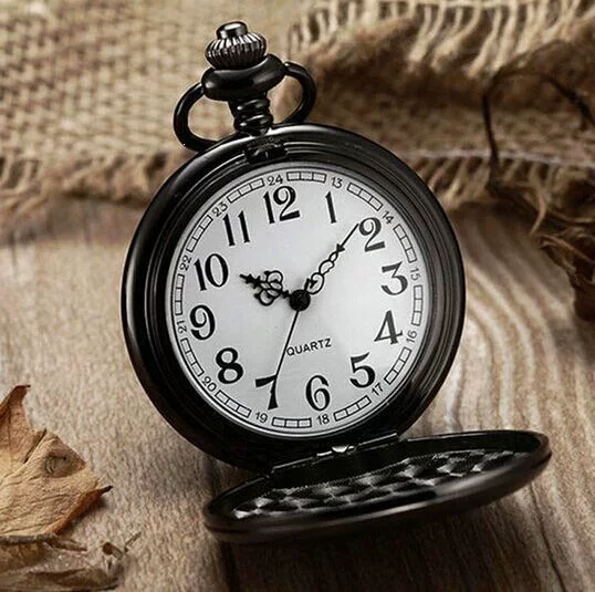 Pocket Watch with Smooth Surface, Laser-Engraved, Vintage Style, Double-Sided Quartz Pocket Watch, Boshiya Casual Pocket Watch, Wholesale Direct from Manufacturer
