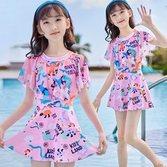 Children's swimwear girls summer 2024 new swimwear medium and large children's style girls one-piece princess dress