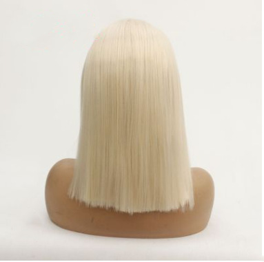 Moda europea y americana 0809 # color de hombro cabello recto fibra química frente encaje mitad mano tejida cubierta de cabeza comercio exterior LW0110