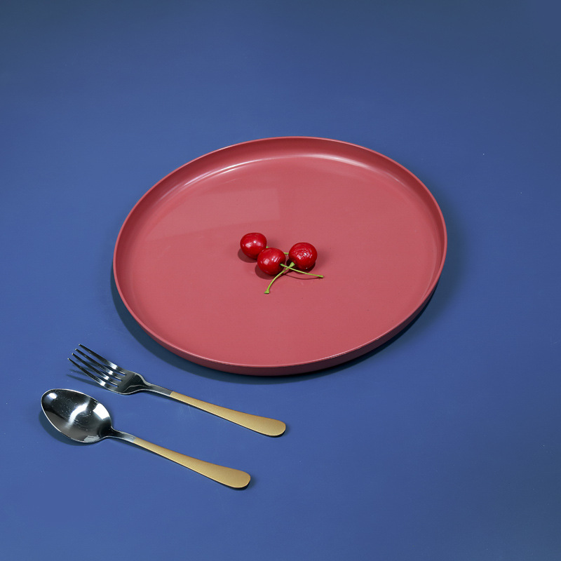 30cm bandeja redonda paja de trigo placa hogar taza de té Placa de fruta Placa de puesto bandeja placa resistente a la caída