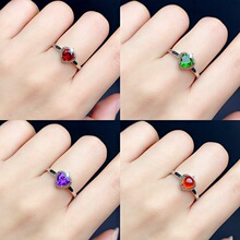 �¿���Ȼ�ʌ����Ľ�ָS925�y�Ƕ��ʯ��6mm�ٴ�W�t����Ů����l