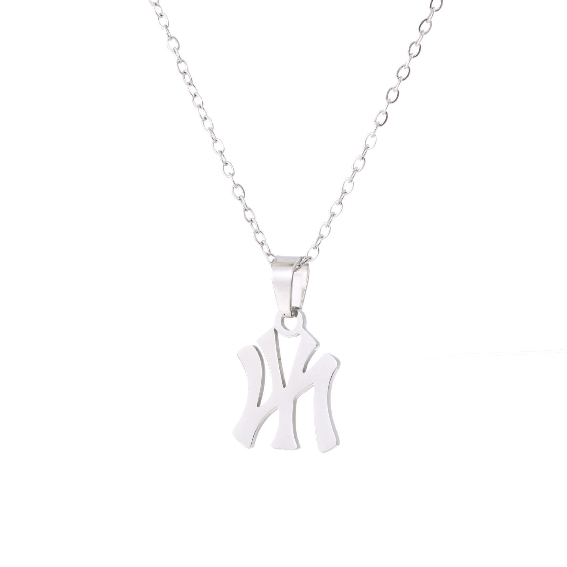 New York Yankees Necklace Stainless Steel Silver