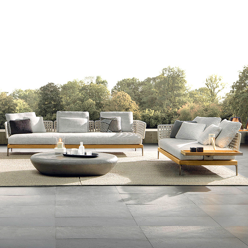 Conjunto de sofás de ratán para terraza, patio, jardín, solárium, silla de ratán para balcón, sofá de aleación de aluminio. image 3