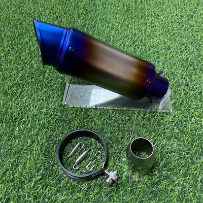 Motorcycle exhaust pipe – series ZX4R race 800 - 89-oblique-mouth-double-blue-51mm