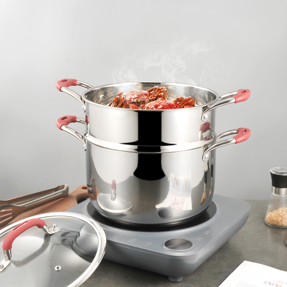 Fábrica directa 304 de acero inoxidable vapor de doble capa al por mayor cocinas cocinas cocinas cocinas de leche caseras cocinas de cocinas de cocinas gruesas