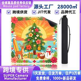 欧美跨境圣诞礼品麻将桌垫 耐磨防滑棋牌垫 ODM 来图定制海外供货