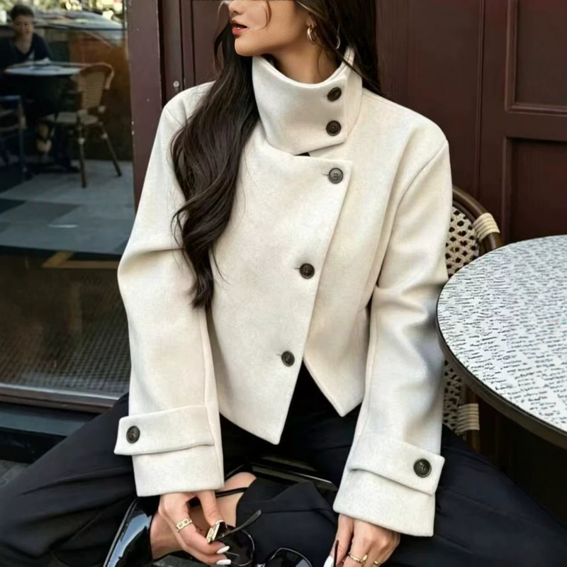 Cross-border European and American style women's clothing, ZA, AliExpress, trendy and popular casual versatile stand-collar short coat Cross-border European and American style women's clothing, ZA, AliExpress, trendy and popular casual versatile stand-collar short coat