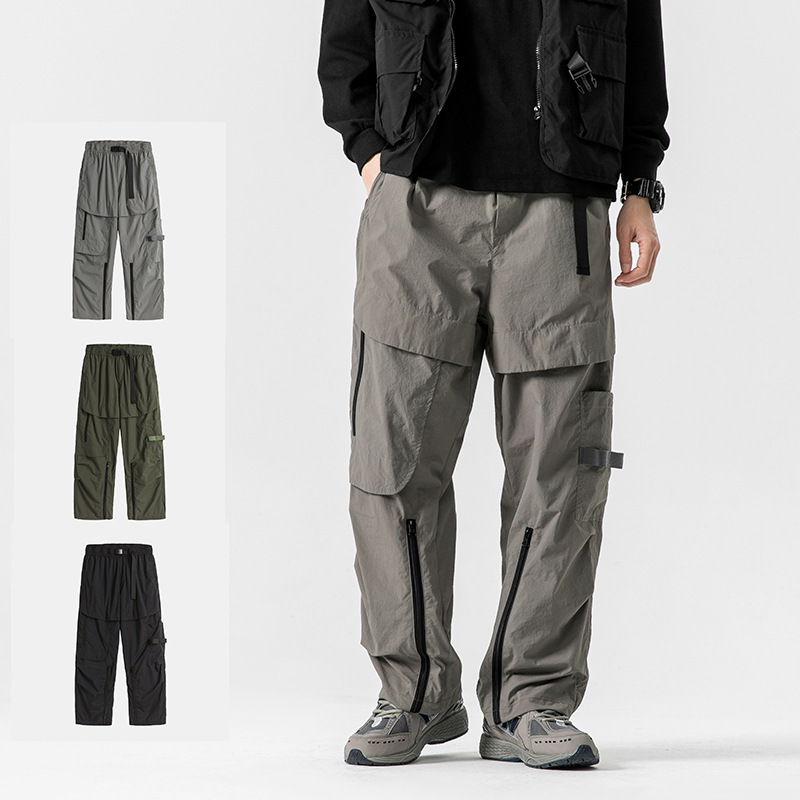 Ru Meng Outdoor Tooling Quick-drying Casual Pants Men's Design Sense Straight Hiking Climber Pants Men's and Women's Autumn Functional Pants