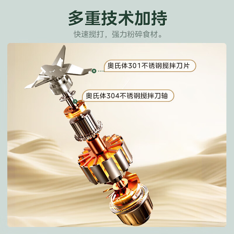 美的安睡破壁机轻音 豆浆机3-4-5-6人大容量 榨汁机MJ-PB50T17|undefined