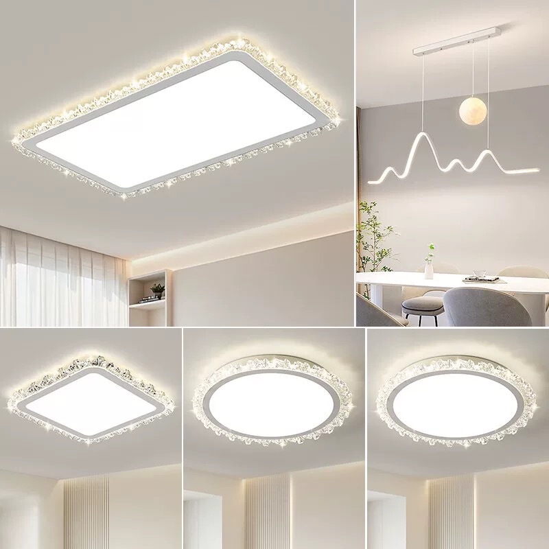 Light Luxury Living Room Ceiling Lamp 2026 New Crystal Lamp High-End Bedroom Main Light Round Led Eye Protection Lamp