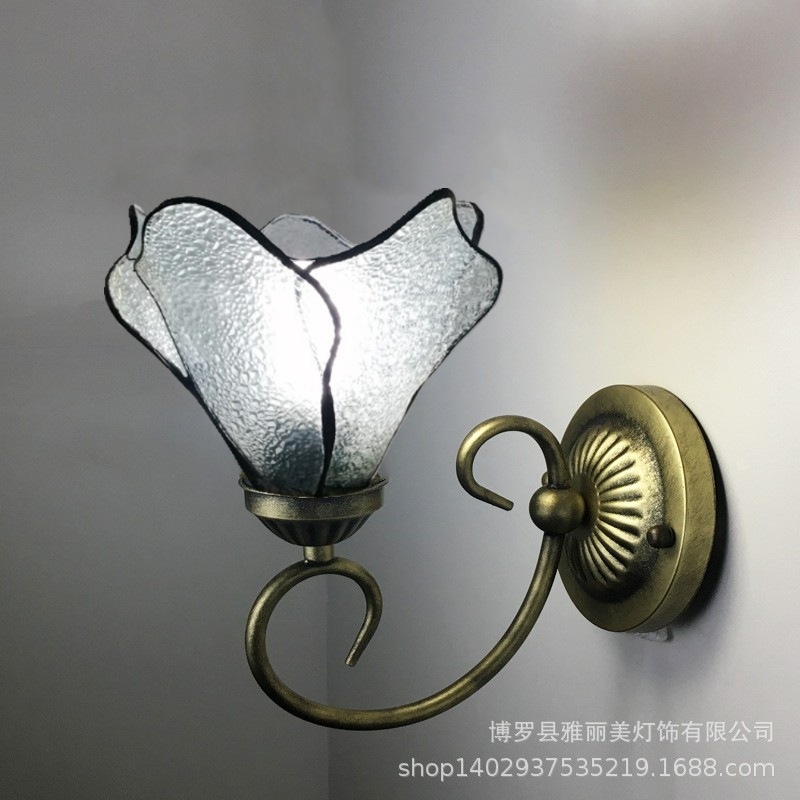 Baohua Tiffany moderno color minimalista lámpara de pared dormitorio lámpara de noche pasillo de estilo europeo salón lámpara de pared de fondo