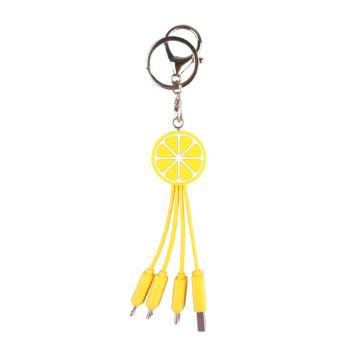 Summer Creative Small and Fresh Three-in-One Data Cable, Cartoon Fruit Cute Healing Multi-functional Phone Charging Cable