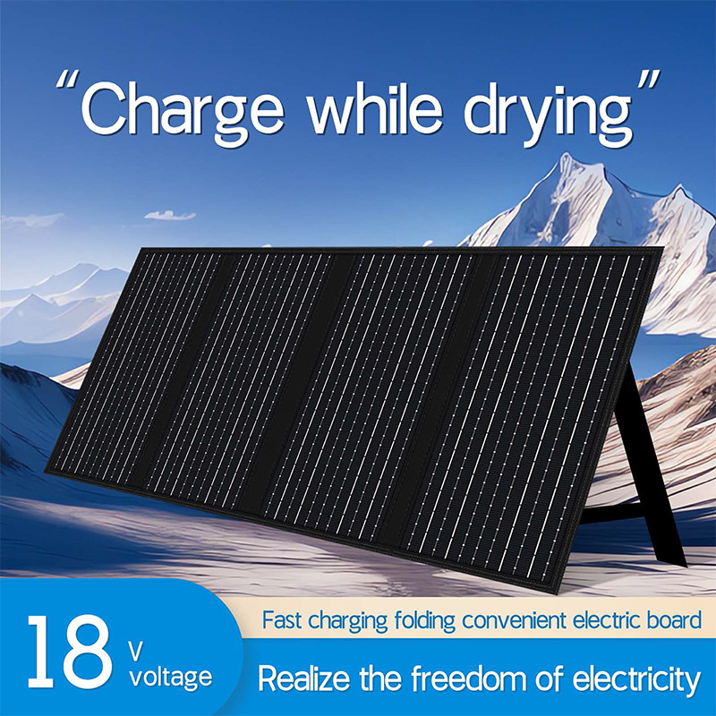 跨境太阳能手提便携折叠包 100W快充单晶硅户外露营充电应急储能
