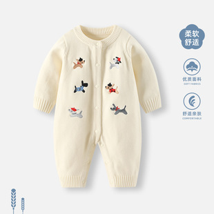 Baby Clothes, Autumn Clothes, New Knitted Jumpsuits, Baby Boys' Clearance Embroidered Sweaters, Toddler Autumn Outwears