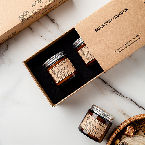 BYME small brown cup 100g*3 aromatherapy candle gift box set niche birthday wedding Chinese Valentine's Day companion gift