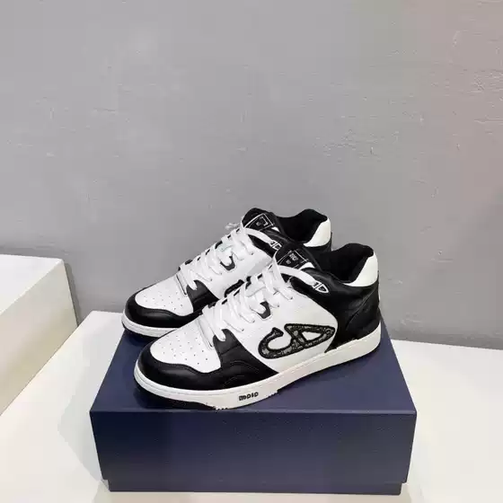 European Station D home B57 mid-top sports couple shoes women's autumn and winter genuine leather fashion color matching sneaker casual board shoes