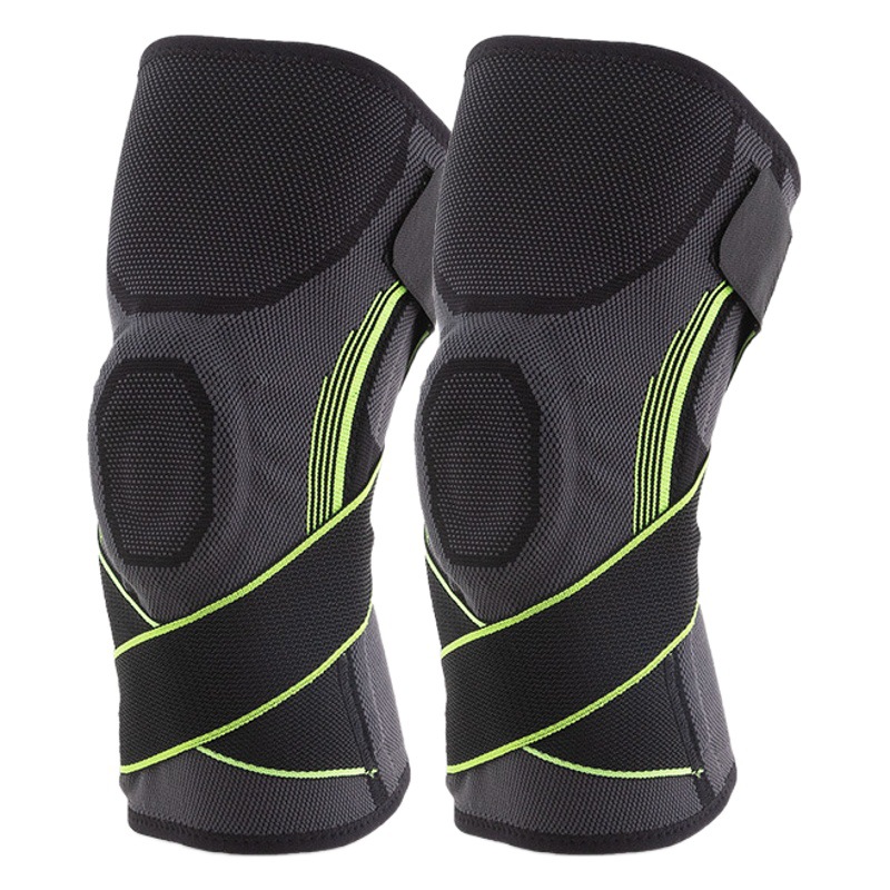 Suministro directo de fábrica de la rodilla soporte de resorte de silicona deportes rodillera Correa engrosamiento de presión protección transfronteriza en stock al por mayor