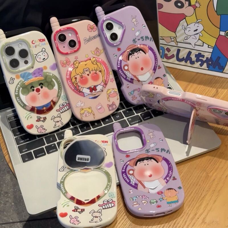 New Anime Mobile Phone Case Suitable for iphone16promax Mirror Bracket Apple 15 Protective Cover 14 New Anime Mobile Phone Case Suitable for iphone16promax Mirror Bracket Apple 15 Protective Cover 14