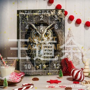 Cross Border 2024 Christmas Countdown Blind Box Cute Owl Animal Acrylic Pendant Christmas Tree Decorations