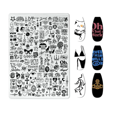 Steel Plate New Technology Cute Nail Dırnaq bəzəkləri - max-014-with-back-plate