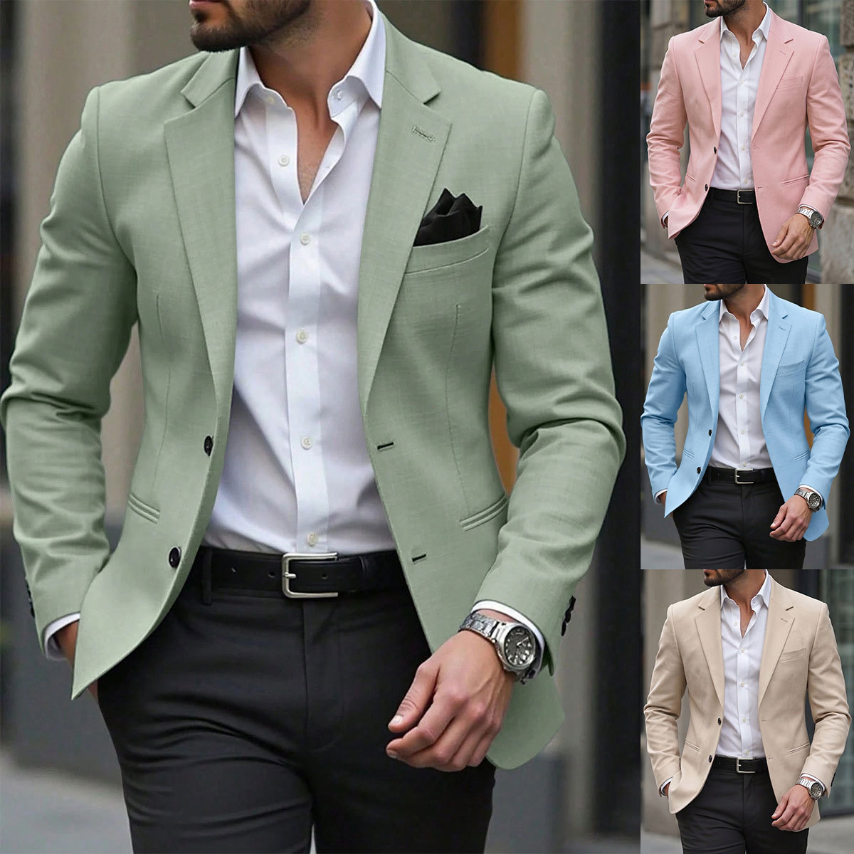 2026 Cross-Border European and American Men's Clothing Light Business Style Suits for Banquets and Parties Gentleman Men's Suits Amazon 260416