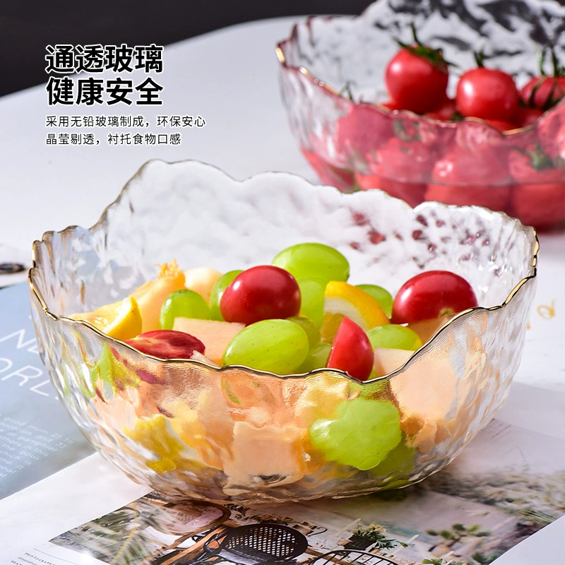 Japanese with a forged pattern glass bowl, dessert tableware, set