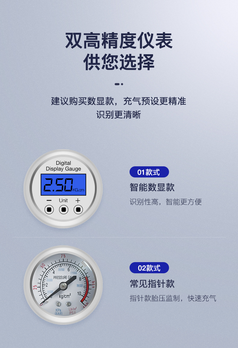 Vehicle-Mounted Air Pump True Double-Cylinder High-Pressure High-Power Multi-Functional Off-Road Vehicle Tire Automatic Charging and Stopping Pump