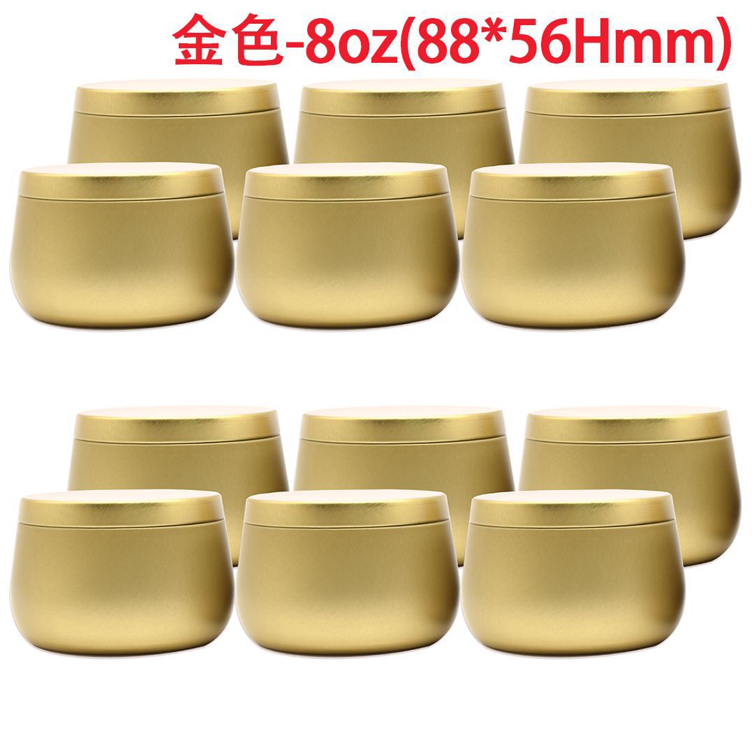 Tarro de Hojalata para Velas Aromáticas 8 oz Forma Abombada para Dulces y Regalos